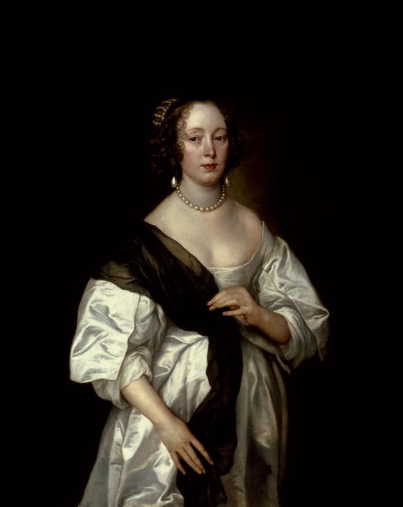 Anthonis van Dyck, Dorothy North, Lady Dacre (Damenmode, Schmuck, Dame, Persönlichkeiten, Perlenkette,  Adel, Portrait, Bildnis,   Barock, Klassiker, Wunschgröße, Wohnzimmer)