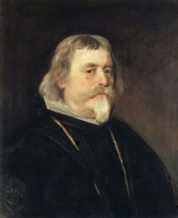 Diego Rodriguez de Silva y Velasquez, Bildnis eines Ritters des Santiago– Ordens (Kunst,Mann,Mensch,Ritter,Bart,Barock,Portrait,Spanische Kunst,Ritterorden,Spitzbart,Graues Haar,Blick Aus Dem Bild,Brustbild,Halbprofil,Santiago-Orden)