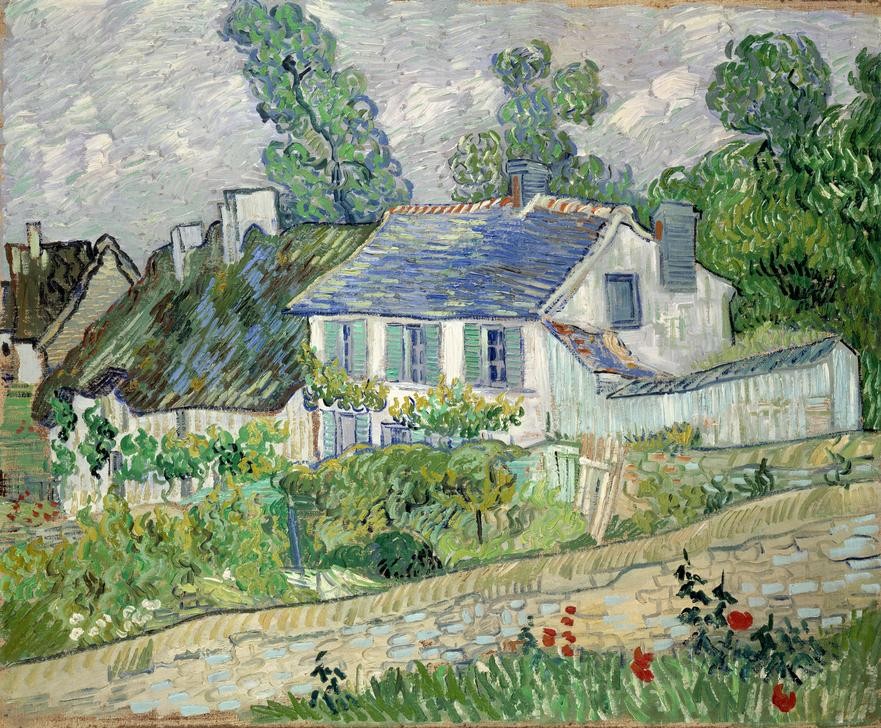 Vincent van Gogh, Häuser in Auvers (Architektur,Dorf,Haus,Wohnhaus (Allgemein),Architekturdarstellung,Niederländische Kunst,Holländische Kunst)