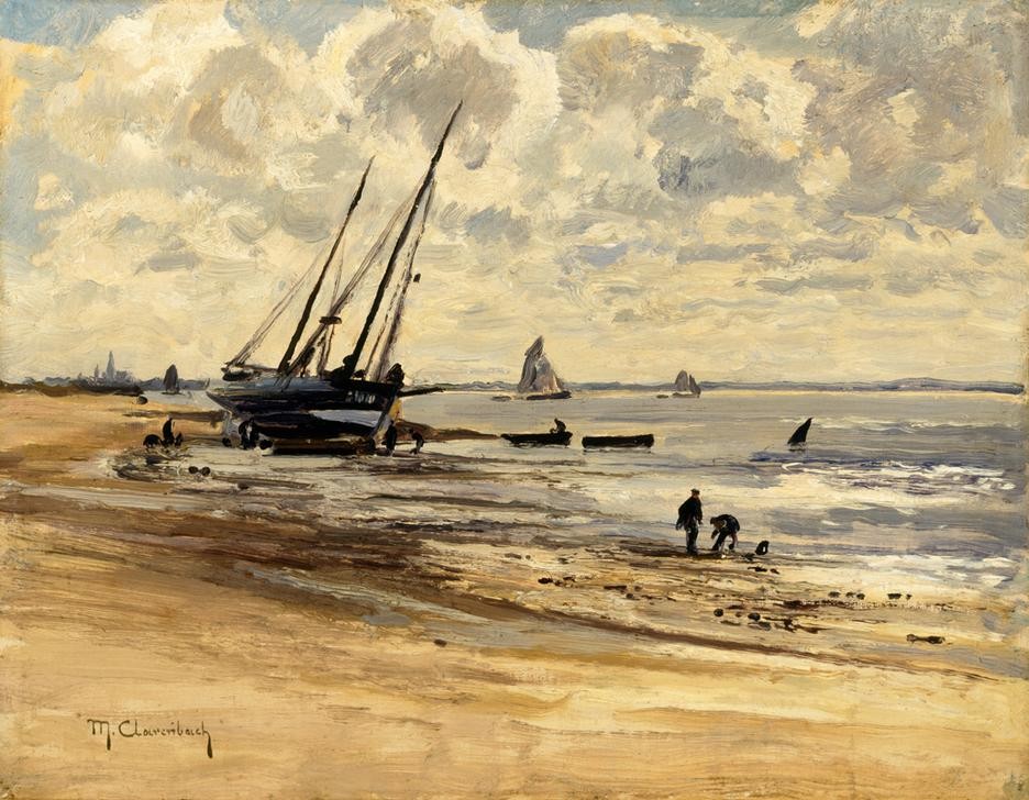 Max Clarenbach, Unbekannt (DEUTSCHE KUNST, KUNST, LANDSCHAFT, STRAND, FISCHERBOOT, MEER, IMPRESSIONISMUS, SEGELBOOT, PRIVATSAMMLUNG)