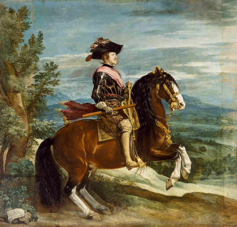 Diego Rodriguez de Silva y Velasquez, Philipp IV. zu Pferde (Geschichte,Herrenmode,König,Mann,Mode,Pferd (Tier),Reiter,Barock,Portrait,Reitkleidung,Habsburger,Spanische Kunst,Reiterbildnis,Person)