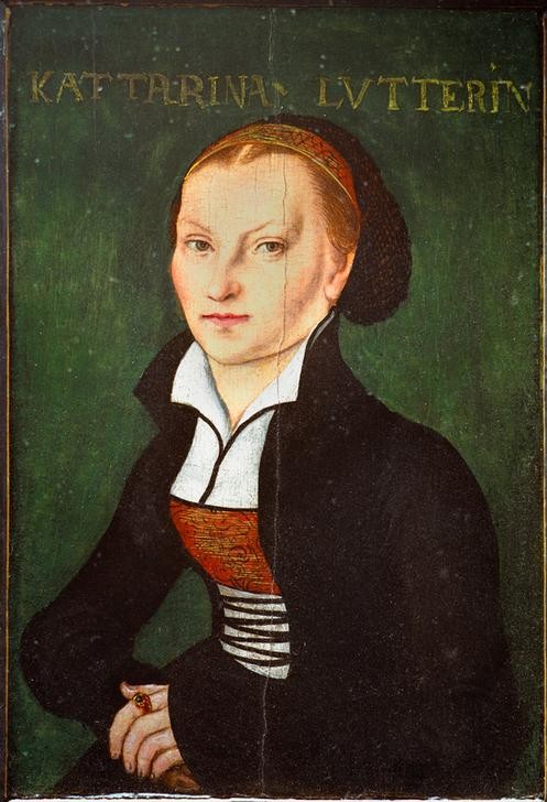 Lucas Cranach der Ältere, Katharina von Bora (Katharina von Bora, Luther, Portrait, Bildnis, Persönlichkeiten, Klassiker, Renaissance, Wunschgröße, Wohnzimmer)