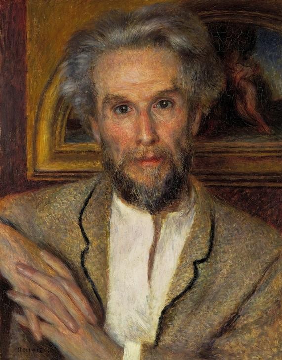 Pierre-Auguste Renoir, Portrait de Chocquet (Kunstsammler,Maler (Künstler),Mann,Impressionismus,Hand,Portrait,Brustbild,Person)