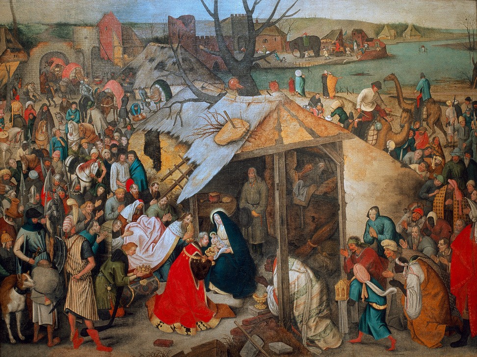 Pieter Brueghel der Jüngere, Die Anbetung der Hl. Drei Könige (Arm Und Reich,Christentum,Flämische Kunst,Religion,Neues Testament,Bibel,Anbetung Der Könige,Heilige Drei Könige (Neues Testament),Niederländische Kunst,Anbetung (Allgemein),Baufälligkeit,Kindheit Jesu)