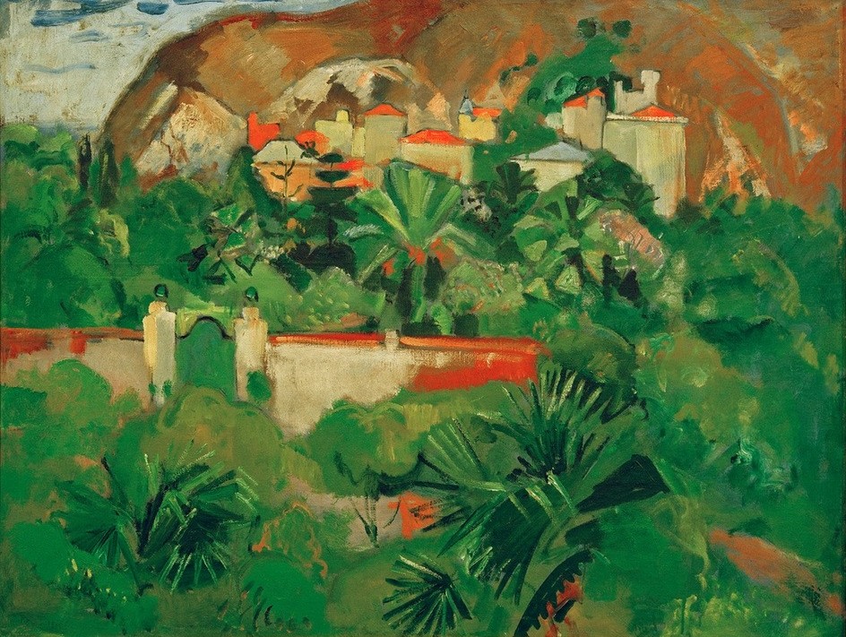 Oskar Moll, Italienische Landschaft mit Tor, Levanto (Deutsche Kunst,Landschaft,)