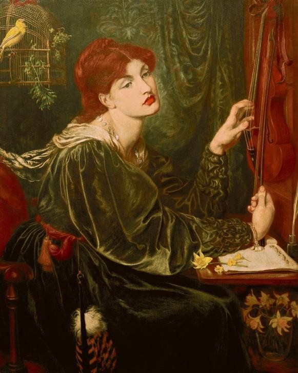 Dante Gabriel Rossetti, Veronica Veronese (Frau,Mensch,Schönheit,Portrait,Präraffaeliten,Englische Kunst,Junge Frau)