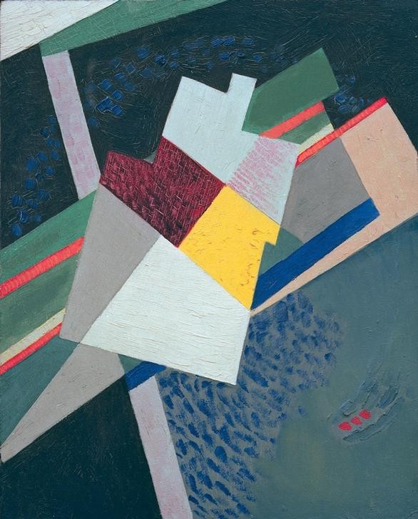 Kurt Schwitters, Thema Maraak (Klassische Moderne, Malerei, Abstrakt, Collage, Wunschgröße, geometrische Formen, Papierschnipsel, Dadaismus, Wohnzimmer, Treppenhaus, bunt)