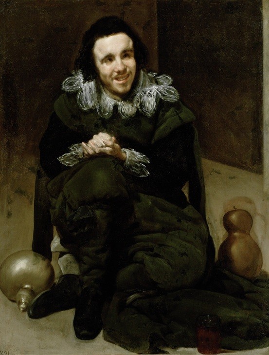 Diego Rodriguez de Silva y Velasquez, Calabacillas (Bilder,Dienstboten,Kunst,Narr,Barock,Schielen,Behinderte,Kader,Pierrot,Kleinplastik,Possenreisser,Hauspersonal,Figur,Statuette,Anomalie)