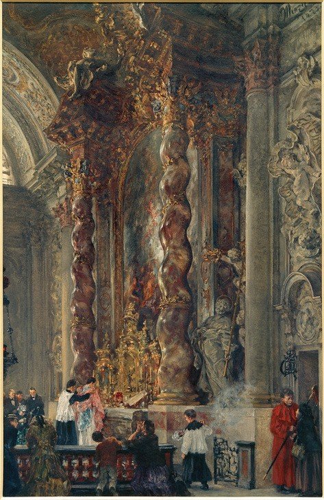 Adolph von Menzel, Der Hochaltar der Damenstiftskirche in München  (Orte und Reise)