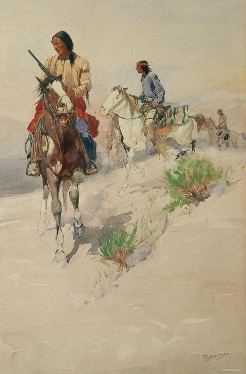 Oscar Edmund Berninghaus, Unbekannt (GESCHICHTE, KUNST, PFERD (TIER), KADER, MUT (COURAGE), APACHEN)