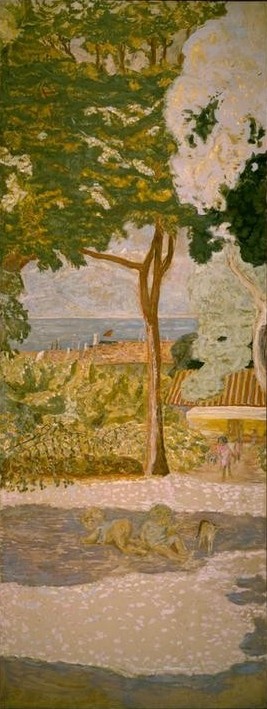 Pierre Bonnard, La Méditerranée (Garten, Park, Bäume, Meer, Sommer, spielende Kinder, Schatten, mediterran, Post-Impressionismus,  Wohnzimmer, Wunschgröße, Klassische Moderne)