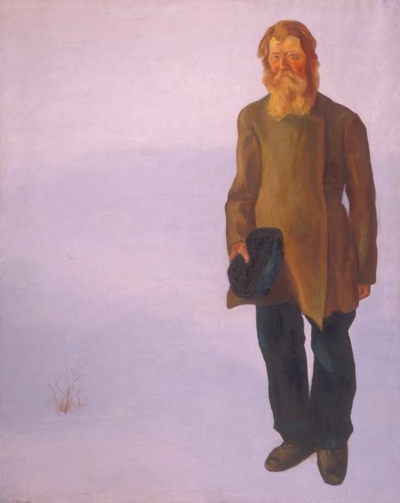 David Petrowitsch Sterenberg, Der Alte (Mann,Mensch,Sowjetische Kunst,Bart,Portrait,Russische Kunst,Vollbart,Alter Mann,Ganzfigurig)