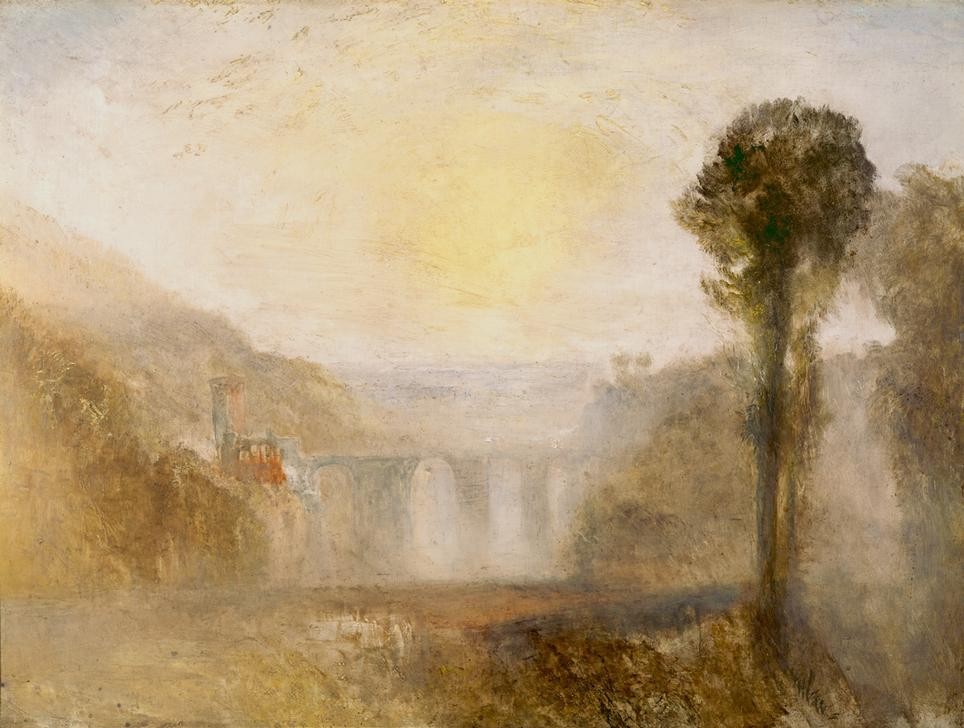 JOSEPH MALLORD WILLIAM TURNER, Brücke und Turm (Geographie,Landschaft,Englische Kunst,Romantik,Topographie)