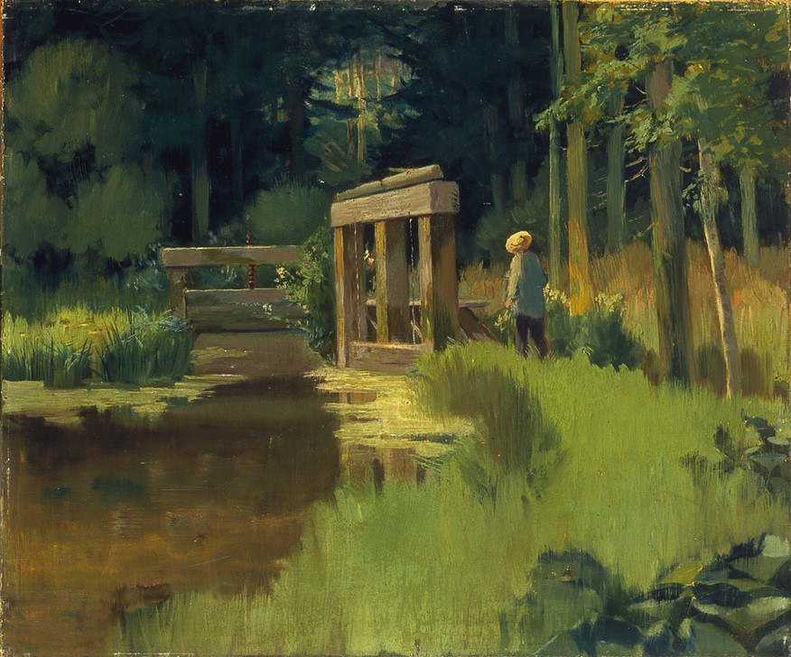 Edouard Manet, In einem Park (Kanal,Landschaft,Menschen Im Park,Park,Bewässerung,Wehr,Französische Kunst)