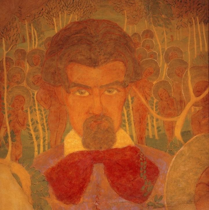 Kasimir Malewitsch, Selbstporträt (Jugendstil,Künstler,Maler (Künstler),Mann,Selbstbildnis,Portrait,Russische Kunst,Person)