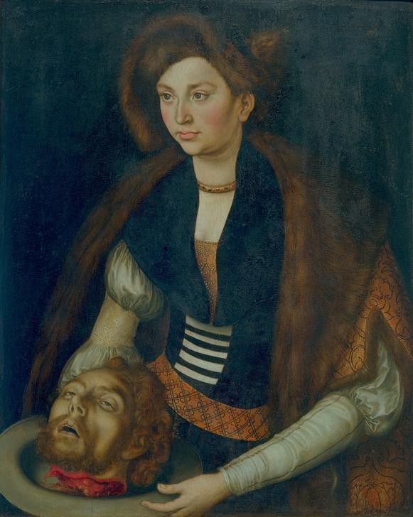 Lucas Cranach der Ältere, Salome (Christentum,Deutsche Kunst,Enthaupten,Frau,Religion,Neues Testament,Bibel,Portrait)