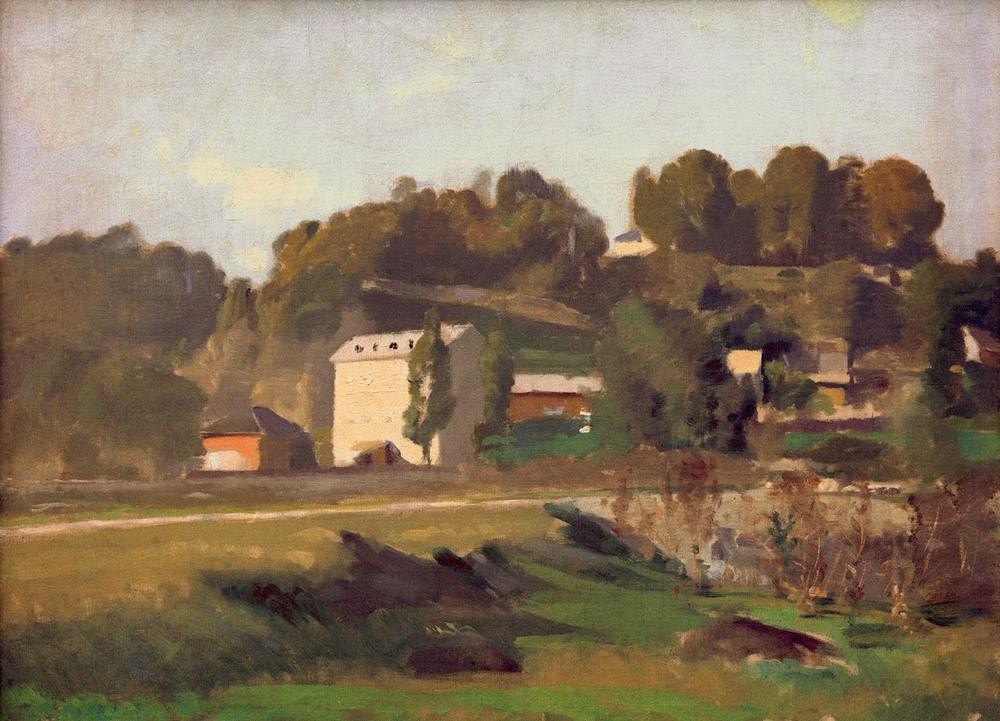 Ferdinand Hodler, Die Mühle von Sousterre bei Genf (Landschaft,Mühle,Schweizerische Kunst)