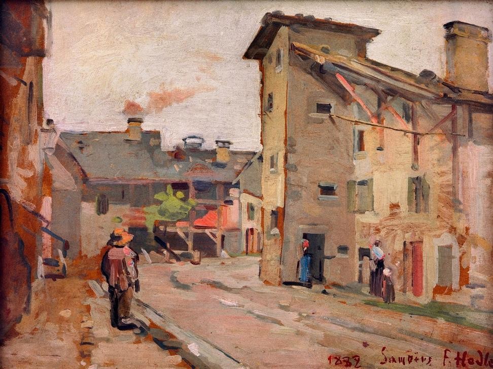 Ferdinand Hodler, Samoëns (Architektur,Dorf,Architekturdarstellung,Schweizerische Kunst)