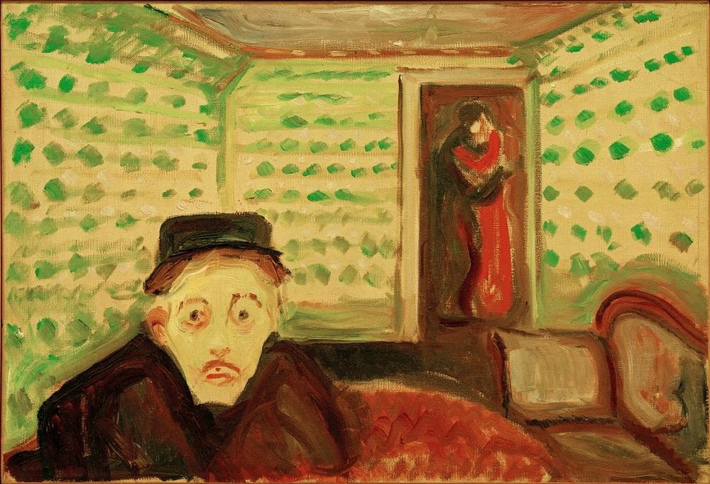 Edvard Munch, Eifersucht II (Eifersucht,Kunst,Liebe Und Ehe,Psychologie,Expressionismus,Norwegische Kunst,Dreiecksbeziehung,Gefühl (Stimmung))
