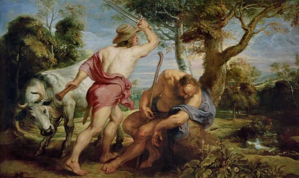 Peter Paul Rubens, Merkur und Argus (Flämische Kunst,Mythologie,Rind,Barock,Metamorphose,Niederländische Kunst,Schlafen (Schlaf),Griechisch-Römische Mythologie,Flöte)