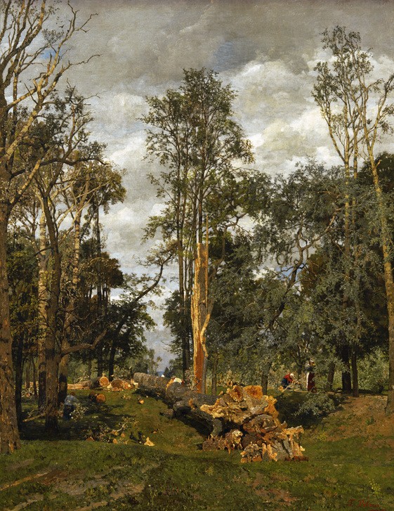 Tina Blau, Gestürzte Größe  (Landschaft, Landschaftsmalerei, Bäume, Natur, Klassiker, Jugendstil, Wunschgröße, Wohnzimmer, bunt)