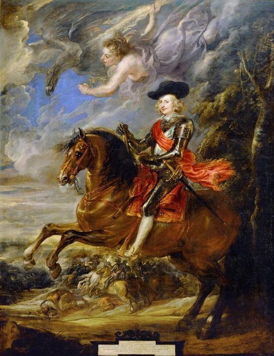 Peter Paul Rubens, Kardinalinfant Erzherzog Ferdinand in der Schlacht bei Nördlingen (Erzherzog,Feldherr,Flämische Kunst,Geschichte,Krieg,Kunst,Mann,Militär,Pferd (Tier),Reiterstandbild,Statthalter Der Niederlande,Dreissigjähriger Krieg,Reiter,Barock,Schlacht,Allegorie,Sieg (Erfolg),Portrait,Habsburger,Niederländische Kunst,Tier,Reiten,Rei)