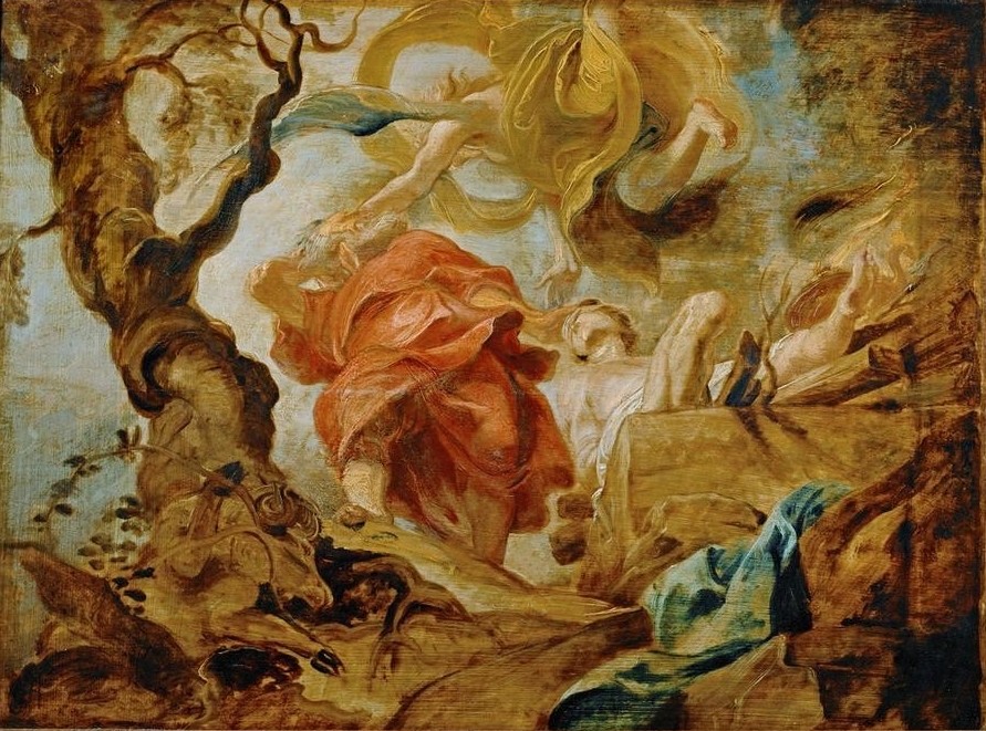 Peter Paul Rubens, Abraham opfert Isaak (Flämische Kunst,Kult,Kunst,Barock,Menschenopfer,Altes Testament,Bibel,Bozzetto,Niederländische Kunst,Opferung Isaaks,Tier,Patriarch)