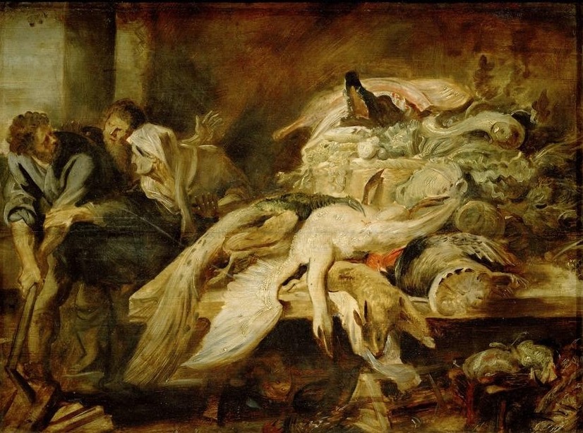 Peter Paul Rubens, Philopoemen, General der Achäer, von einer alten Frau aus M (Flämische Kunst,Geschichte,Sage,Inkognito,Kunst,Szene,Barock,Stillleben,Legende,Fabel,Niederländische Kunst,Wiedererkennen,Achäischer Bund,Achäischer Krieg,Holzhacken,Verwechslung,Küchenstillleben,Person)