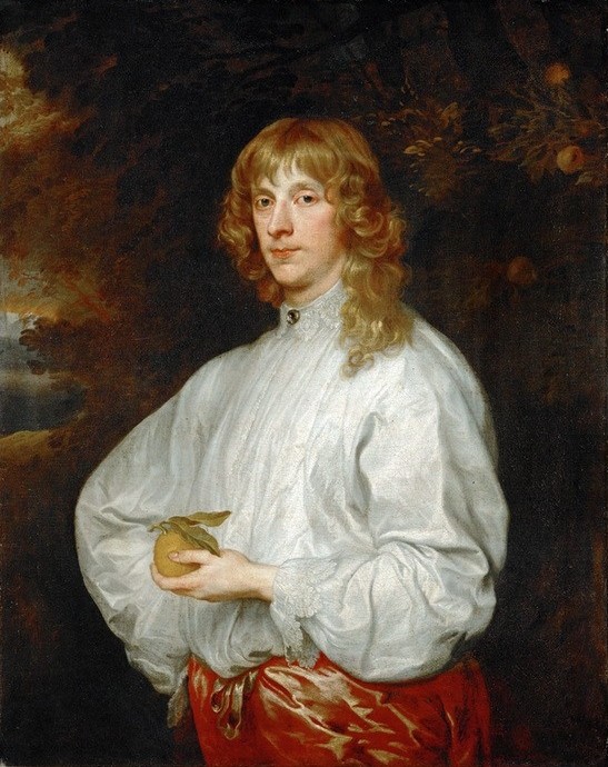 Anthonis van Dyck, James Stuart, Herzog von Lennox und Richmond (Adeliger, Mann, Herzog, Persönlichkeiten, Eleganz, höfisch, Portrait, Birne, Obst, Barock, Klassiker, Wunschgröße, Wohnzimmer)