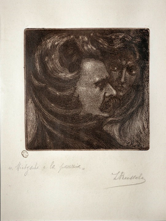 Luigi Russolo, Nietzsche und Wahnsinn (Krankheit,Symbolismus,Schizophrenie,Philosophie,Portrait,Wahnsinn,Italienische Kunst,Geisteskrankheit,Psychopath,Person,Geistes- Und Gemütskrankheiten)