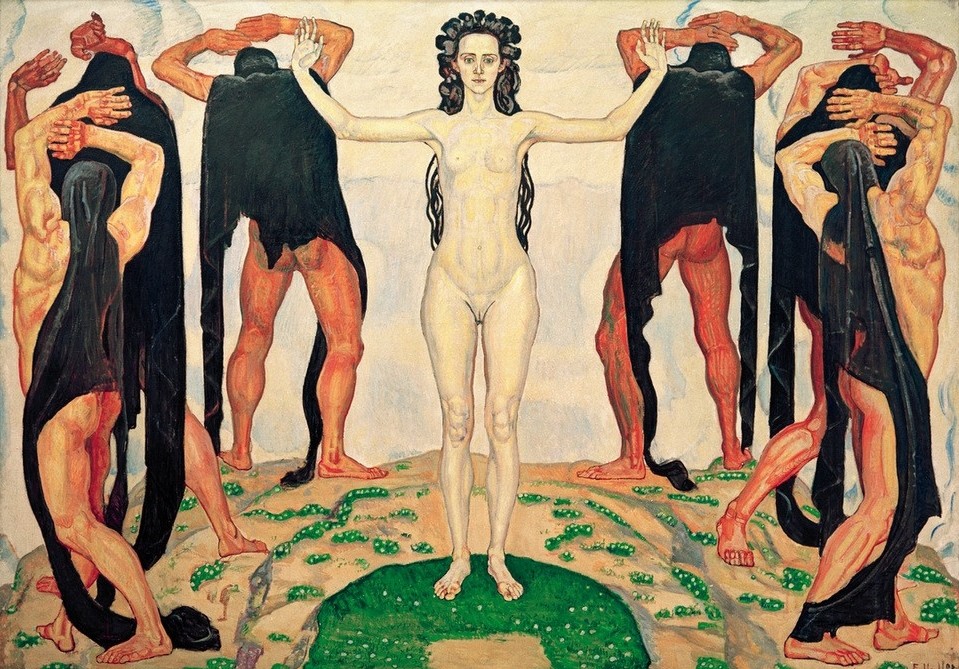 Ferdinand Hodler, Die Wahrheit II (Frau,Jugendstil,Kunst,Tugenden Und Laster,Symbolismus,Akt,Allegorie,Tugend,Wahrheit,Schweizerische Kunst,Personifizierung,Morallehre)