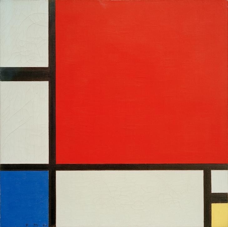 Piet Mondrian, Komposition in Rot, Blau und Gelb (Kunst,Abstrakte Kunst,Niederländische Kunst,De Stijl)