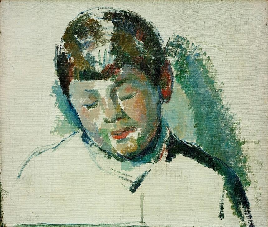 Paul Cézanne, Esquisse pour un portrait du fils de l’artiste (Kind,Maler (Künstler),Portrait,Französische Kunst,Knabe,Sohn,Brustbild,Unvollendet,Schlafen (Schlaf),Person)