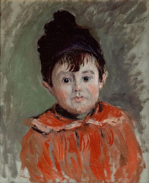Claude Monet, Portrait de Michel en bonnet à pompon (Kind,Kunst,Maler (Künstler),Impressionismus,Hut,Portrait,Französische Kunst,Knabe,Kleidung (Allgemein),Sohn Von Berühmten,Person,Mütze)