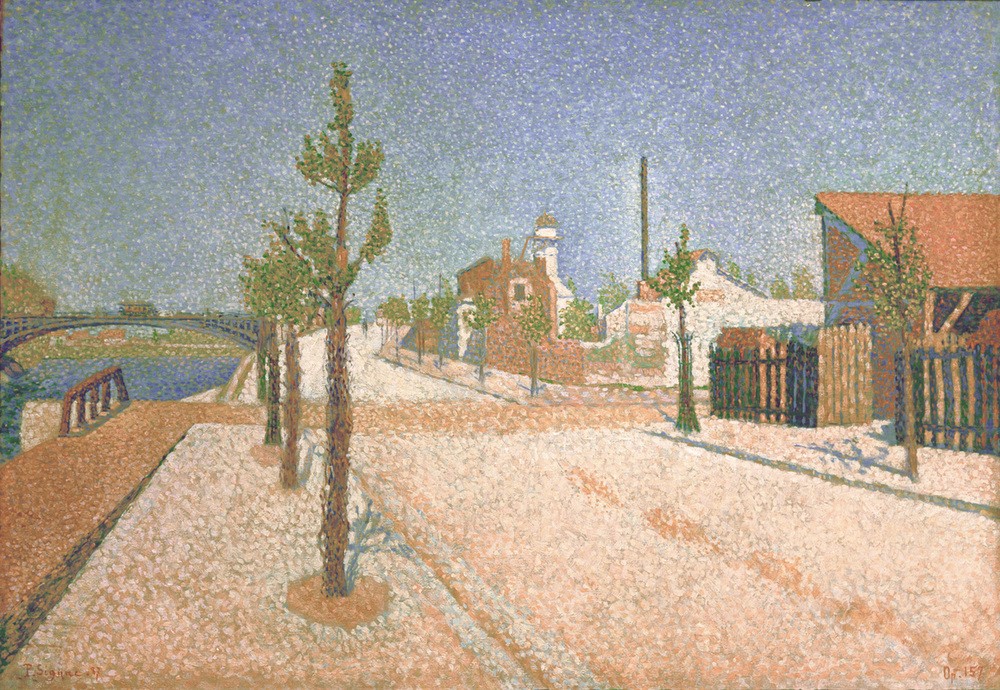 Paul Signac, Quai de Clichy (Geographie,Fluss,Pointillismus,Architekturdarstellung,Französische Kunst,Topographie,Quai)