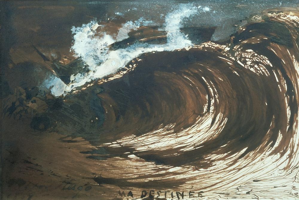 Victor Hugo, Ma destinée (Dichterleben,Landschaft,Meer,Schicksal,Brandung,Französische Kunst,Welle,Metapher,Person)