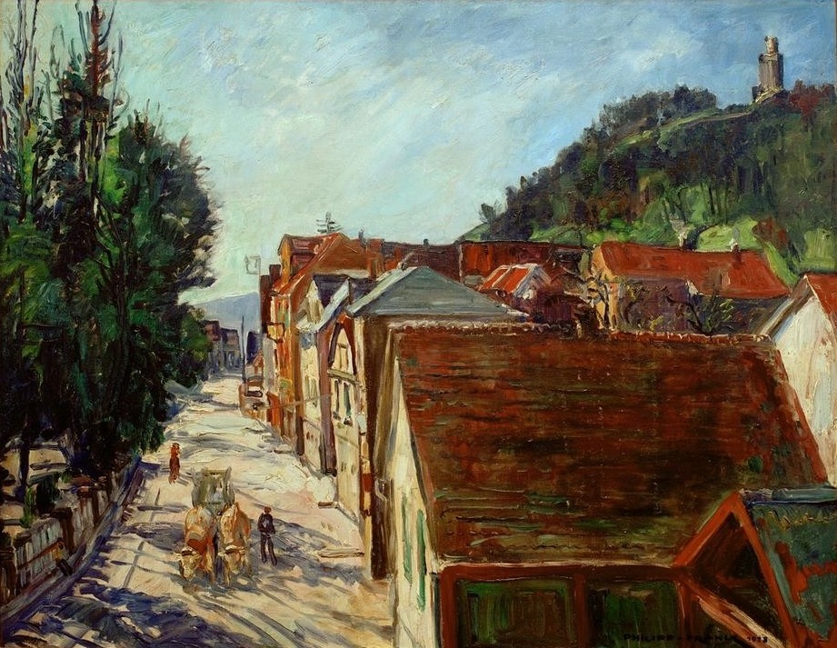 Philipp Franck, Alt Falkenstein (Deutsche Kunst,Kunst,Impressionismus,Kleinstadt,Architekturdarstellung,Häuserzeile)