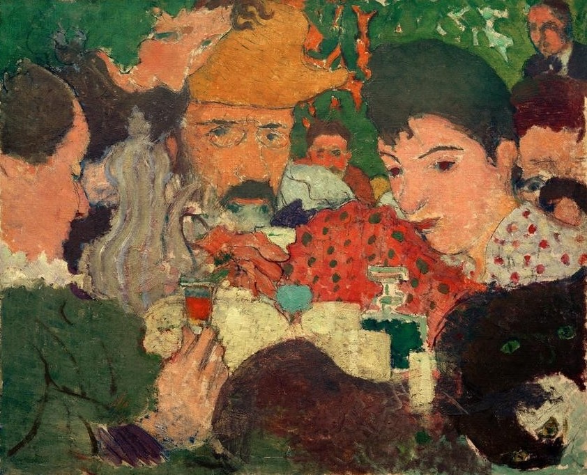 Pierre Bonnard, Goûter au jardin, Studie zu L'Après-midi au jardin (Alkohol,Essen Und Trinken,Garten Und Park,Künstlerleben,Kunst,Menschen Im Park,Freizeit,Tageszeiten,Nachmittag,Trinken,Studie,Französische Kunst,Menschen Im Garten,Künstlerfamilie,Nabis,Geselliges Beisammensein,Brotzeit,Branntwein)