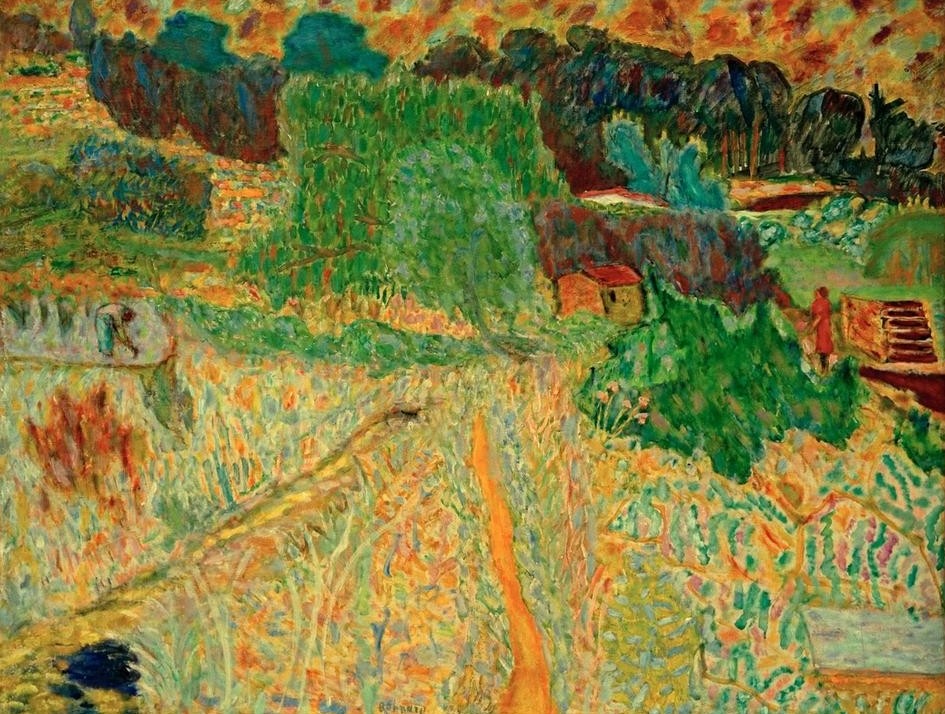 Pierre Bonnard, Grand Paysage du Midi (Le Cannet) (Ackerbau,Kunst,Landschaft,Impressionismus,Französische Kunst,Nabis,Feldarbeit,Landwirtschaft)