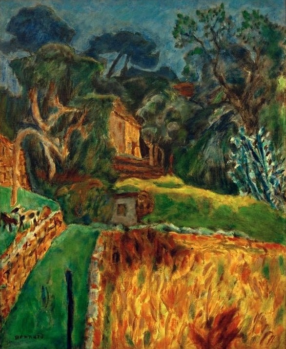 Pierre Bonnard, Paysage méridional (L'Enclos aux chèvres) (Kunst,Landschaft,Impressionismus,Ziege,Französische Kunst,Gehege,Nabis,Landwirtschaft,Viehzucht,Koppel)