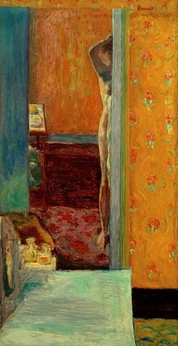 Pierre Bonnard, Nu dans un intérieur (Frau,Kunst,Impressionismus,Akt,Interieur,Französische Kunst,Nabis,Ganzfigurig)