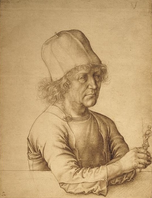 Albrecht Dürer, Albrecht Dürer d. Ä. (Deutsche Kunst,Goldschmied,Kunst,Mann,Hand,Portrait,Vater Von Berühmten,Halbprofil,Spätgotik,Handwerker,Person,Mütze,Symbolik)
