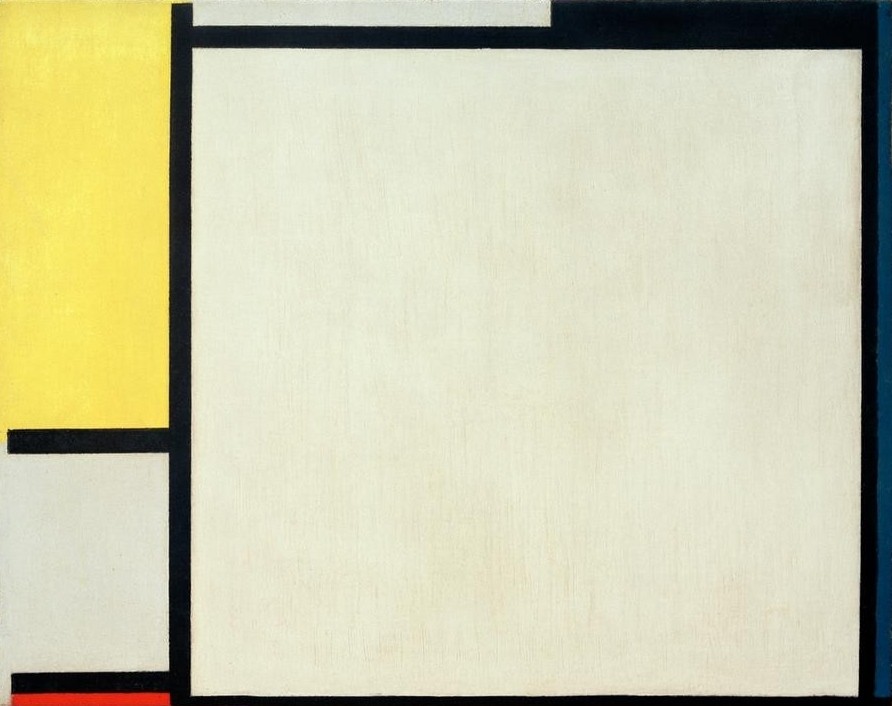 Piet Mondrian, Komposition mit Gelb, Schwarz, Blau, Rot und Grau (Geometrie,Kunst,Abstrakte Kunst,Niederländische Kunst,Farben,De Stijl,Rechteck,Neo-Plastizismus)