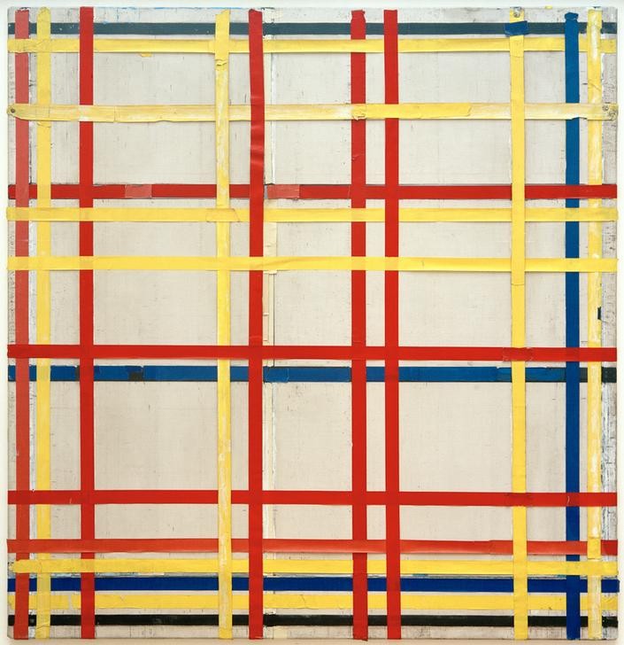 Piet Mondrian, New York City 1 (Geometrie,Kunst,Abstrakte Kunst,Niederländische Kunst,Farben,De Stijl,Parallelismus,Neo-Plastizismus,Dynamik)