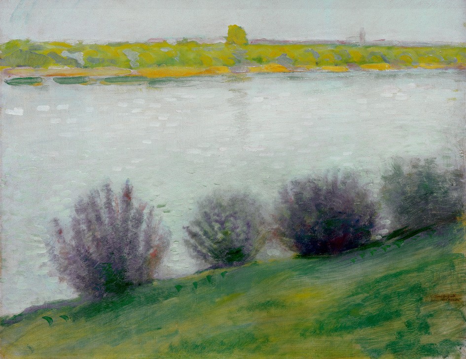 August Macke, Am Rhein bei Hersel (Deutsche Kunst,Kunst,Landschaft,Fluss)