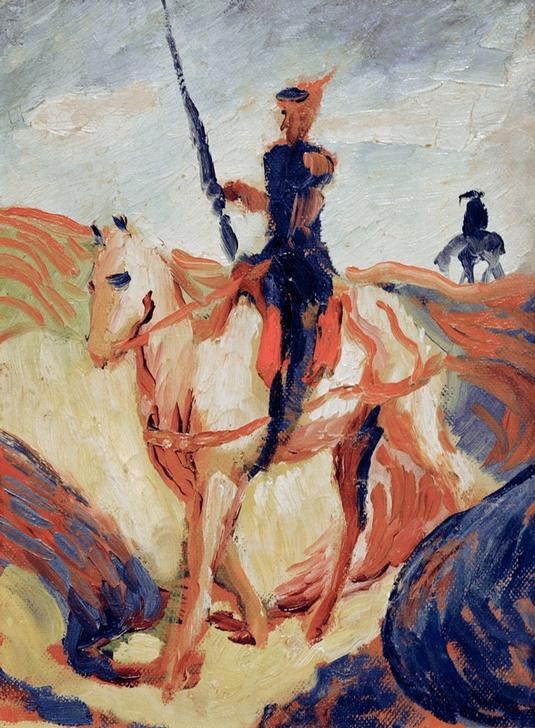 August Macke, Don Quichotte (Deutsche Kunst,Pferd (Tier),Reiter,Expressionismus,Person)