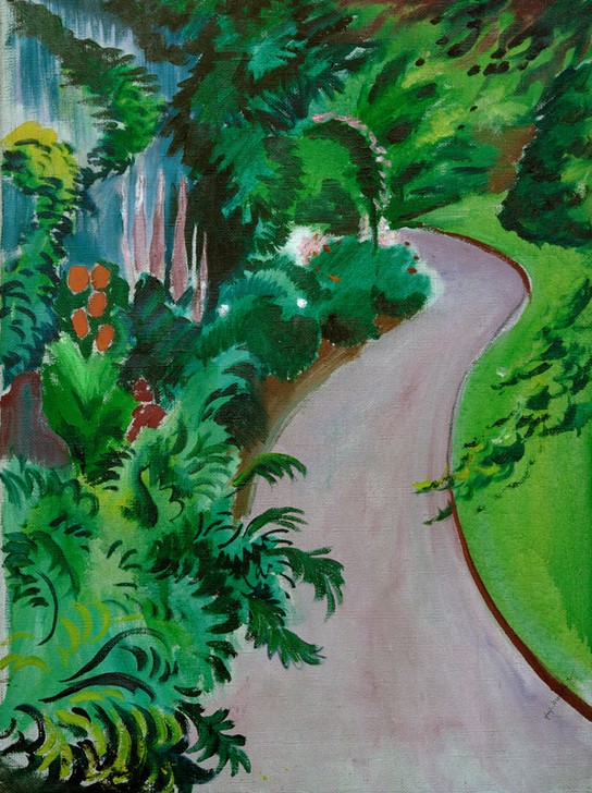 August Macke, Gartenweg (Deutsche Kunst,Garten Und Park,Expressionismus,Weg,Garten)