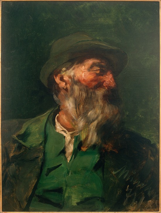 Josef Wenglein, Bildnis eines Jägers im Halbprofil  (Portrait, Jäger, Bart, Hut, rustikal, Profil, Klassiker, Wunschgröße, Wohnzimmer)
