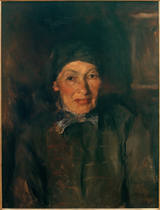 Wilhelm Leibl, Die Frau des Bürgermeisters in Kutterling  (Frau, alte Fau, Portrait, Gesicht, Mensch und Gesellschaft, People & Eros, Realismus, Klassische Moderne, Malerei, Wohnzimmer, Treppenhaus, Wunschgröße, bunt)