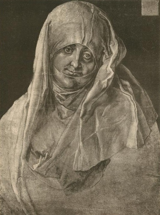 Albrecht Dürer, Agnes Dürer (Damenmode,Deutsche Kunst,Frau,Kopfbedeckung,Mode,Renaissance,Ehefrau Von Berühmten,Portrait,Künstlerfrau,Haube,Brustbild,Person)